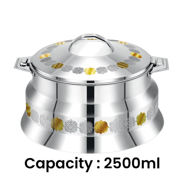 Pradeep Arah Stainless Steel Hot Pot Gold, 2500 ml - HorecaStore