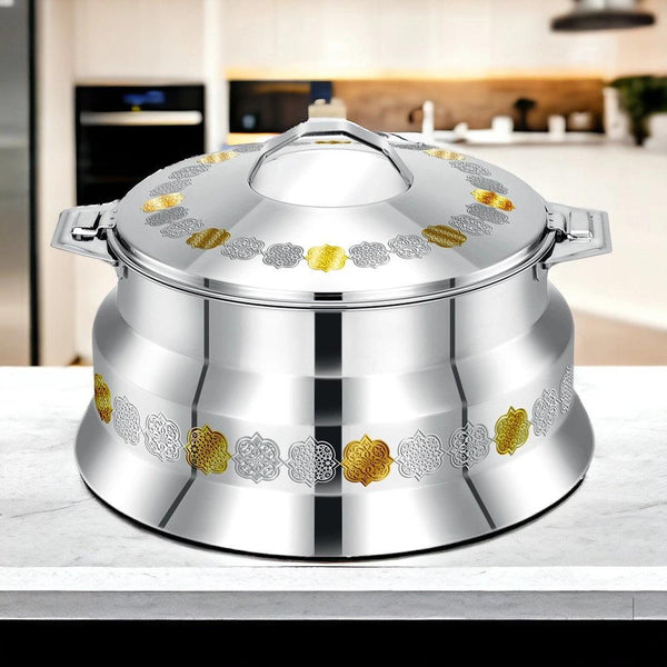 Pradeep Arah Stainless Steel Hot Pot Gold, 2500 ml - HorecaStore