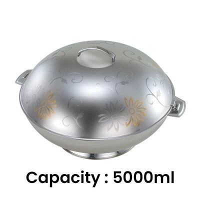 Shayna Stainless Steel Hot Pot Gold Flower, 5000 ml - HorecaStore