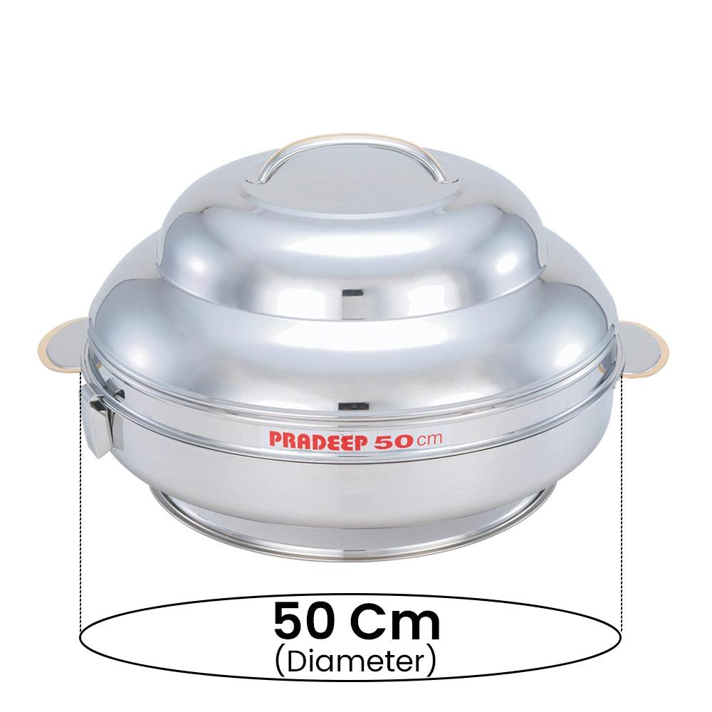 Pradeep Sparkling Jumbo Stainless Steel Hot Pot, 50 cm - HorecaStore