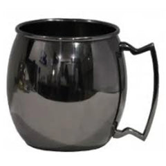 Wundermaxx Moscow Mule Mug with Mirror Finish, Black, 14oz