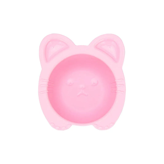 Silicon made Kitty Design Bowl with Suction in Pink Color, 300 ml