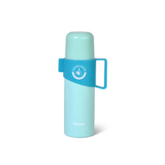 Stainless Steel Bottle With Non Slip Plastic Handle in Aquamarine Color, 9.5 x 22 x 6.5 cm