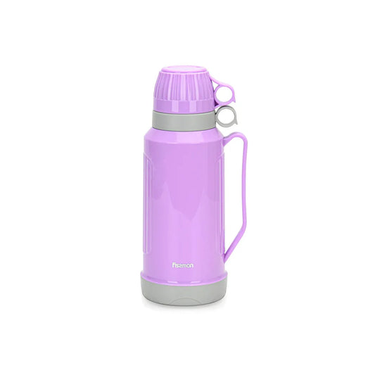 Glass Liner Vacuum Flask with Plastic Case in Purple Color, 1.8 ltr.