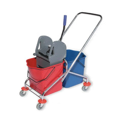 THS AF08072 Double Mop Bucket Trolley Down Press 46L