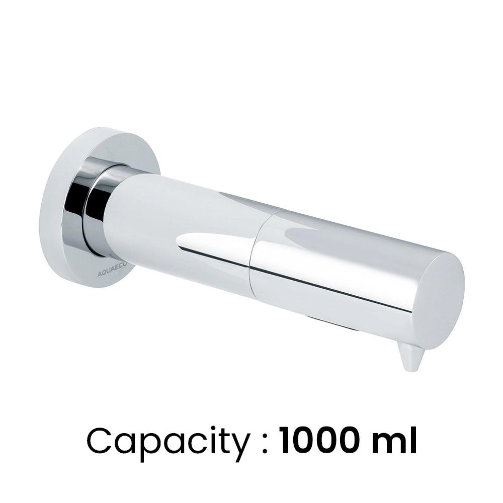 Aquaeco Round Wall Touchless Soap Dispenser Battery or Mains Operated Chrome, Capacity 1000 ml - HorecaStore