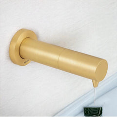 Aquaeco Round Wall Touchless Soap Dispenser Battery or Mains Operated Brass, Capacity 1000 ml