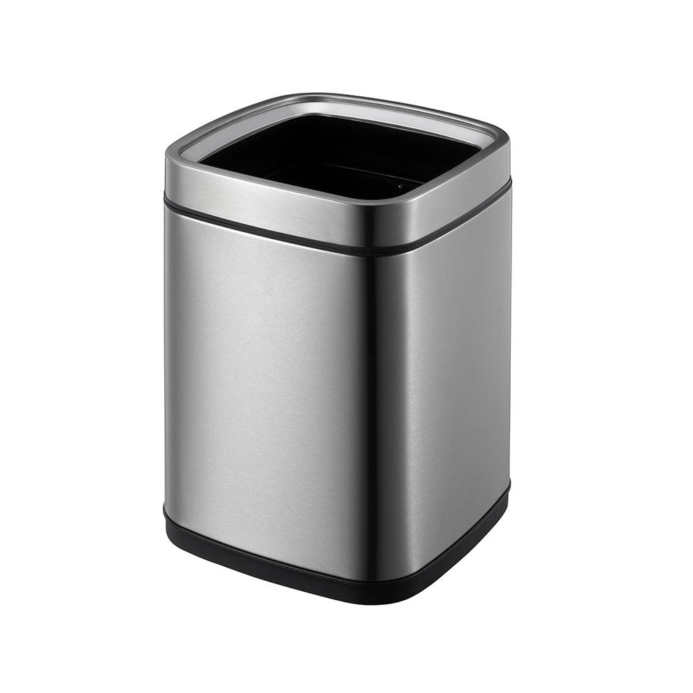 Aquaeco Brushed Stainless Steel Open Top Waste Bin, Capacity 9 Liter - HorecaStore