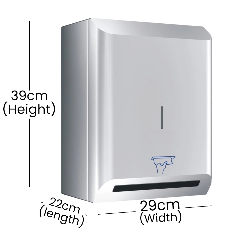 Aquaeco Ix304 Brushed Stainless Steel Wall Mounted Touchless Paper Towel Dispenser, 29x22x39 cm