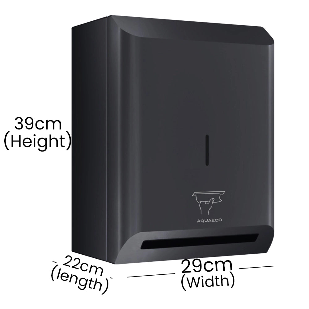 Aquaeco Ix304 Wall Mounted Touchless Paper Towel Dispenser, Matt Black Stainless Steel