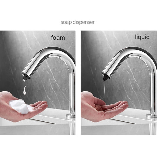 Aquaeco Brass Chrome Deck Mounted Touchless Liquid Soap Dispenser Battery or Mains Operate, Capacity 1000 ml