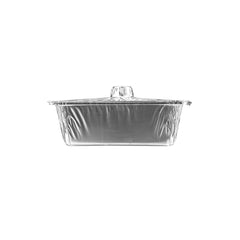 Hotpack Aluminum Rectangular Pot with Lid, 26x19x7cm, 100 PCs