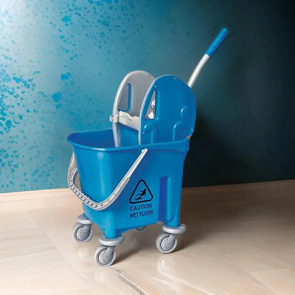 THS AZ1032 Blue Single Mop Bucket Trolley 22L