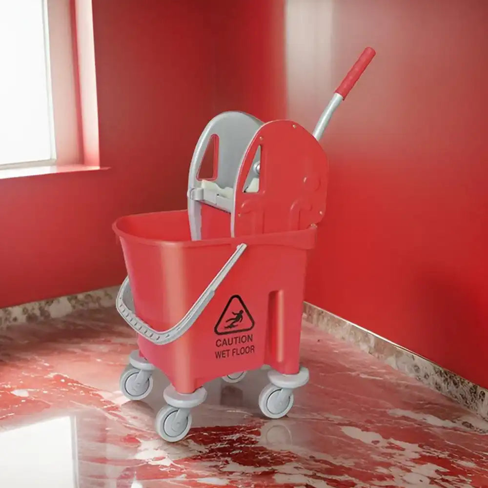 THS AZ1032 Red Single Mop Bucket Trolley 22L