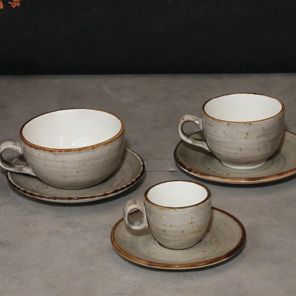 Furtino England Exotic 23cl/8oz Grey Porcelain Tea Cup - HorecaStore