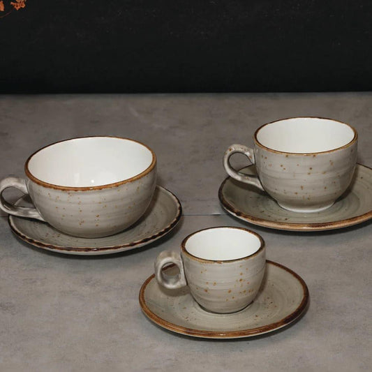 Furtino England Exotic 5"/13cm Grey Porcelain Expresso Saucer - HorecaStore