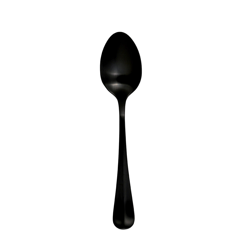 Furtino England Baguette 18/10 Stainless Steel Dessert Spoon Matt Black, 19cm, Pack of 12