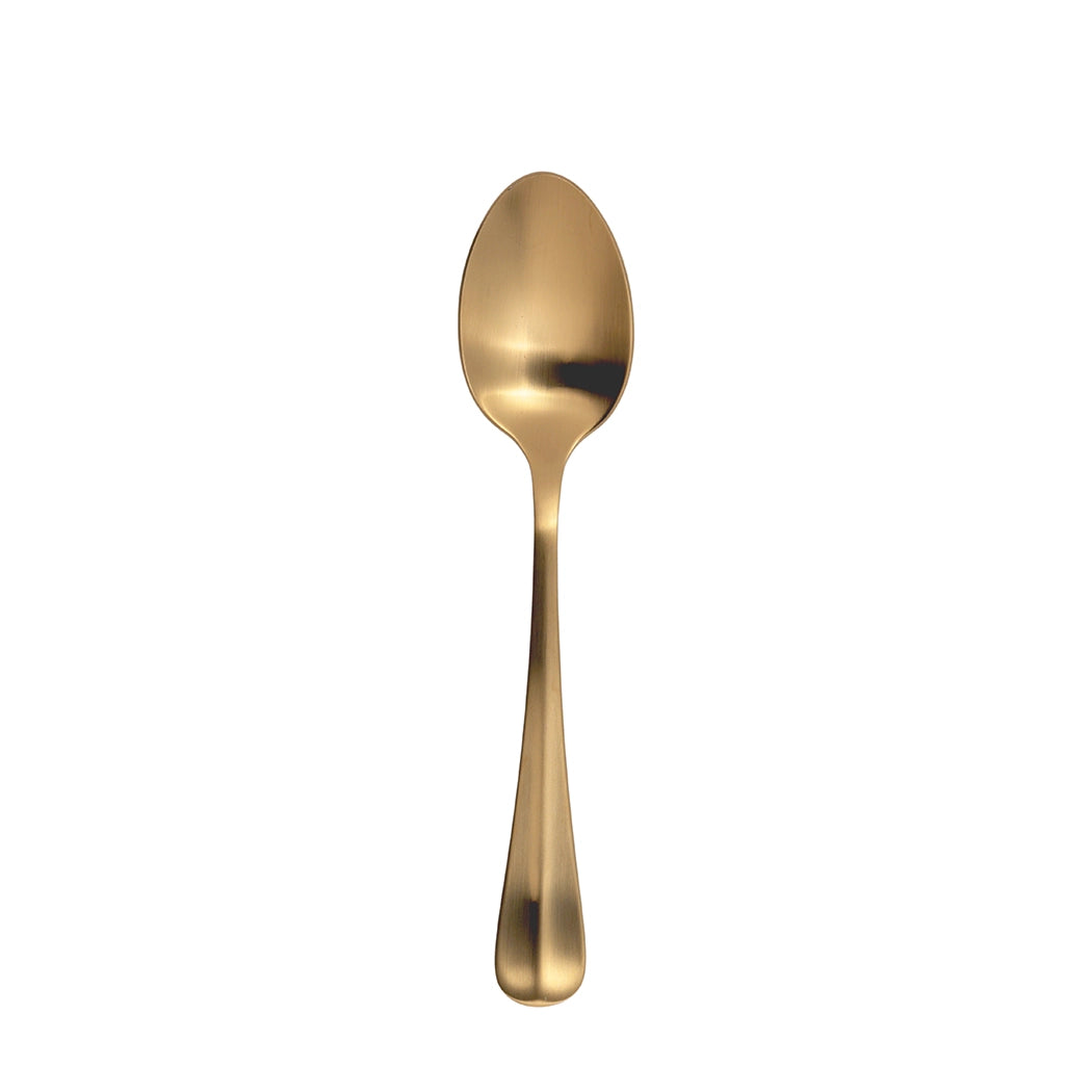 Furtino England Baguette 18/10 Stainless Steel Dessert Spoon Matt Gold, 19cm, Pack of 12