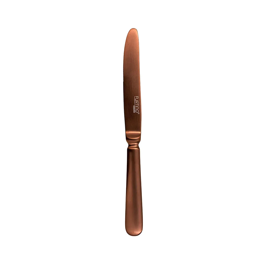 Furtino England Baguette 18/10 Stainless Steel Table knife Matt Copper, 25cm, Pack of 12