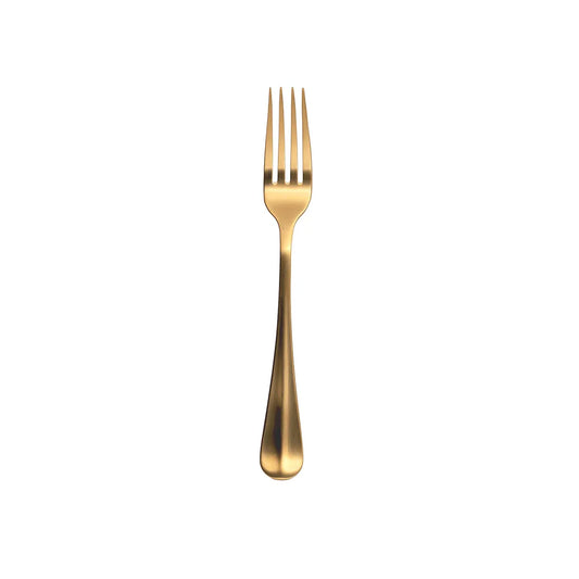 Furtino England Baguette 18/10 Stainless Steel Dessert Fork Matt Gold, 19cm, Pack of 12