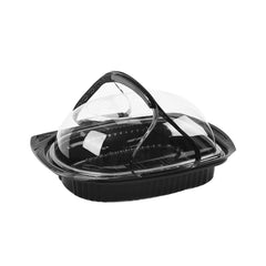 Hotpack Black Base PP Chicken Container with Lids, 80 Pcs