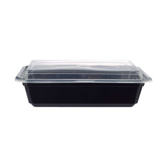 Hotpack Lids for Black Base Rectangular Container (Only Lid), 13.7 x 9.5 x 4.2 cm, 237 ml, 300 PCs