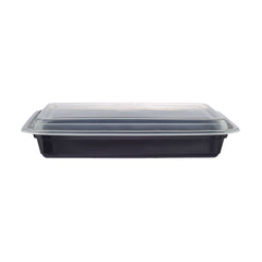 Hotpack Lids for Black Base Rectangular Container (Only Lid), 21.6 x 21.6 x 5.9 cm, 1420 ml, 300 PCs