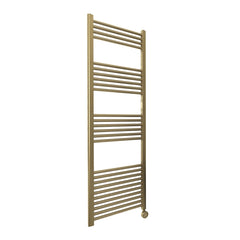 Bagnodesign Brushed Brass Universal Heated Towel Rail With Thermostat Heating Control, 50x9.9x160 cm