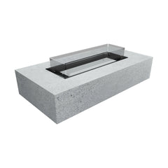 Gymkhana Outdoor Fire Pit Table With Linear 50 Kit, Terrazzo Matt Grey, 180x90x40 cm