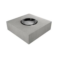 Gymkhana Outdoor Fire Pit Table With Round 20 Kit, Cement Light Grey, 120x120x40 cm