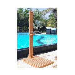 Gymkhana Lluvia Outdoor Shower Stand with Base, Teak Frame, 220x80x100 cm