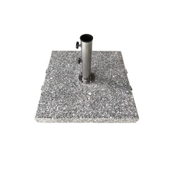 Gymkhana Outdoor Granite Umbrella Base With 2 Wheels 65 Kg, Dark Grey, 57x57x7.5 cm