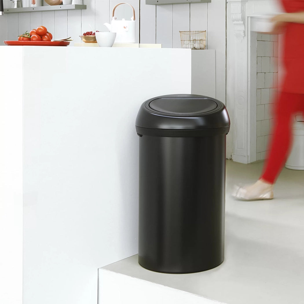 brabantia-matt-black-stainless-steel-touch-bin-60l