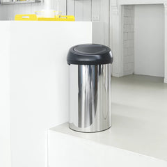 Brabantia Brilliant Steel Touch Bin, 60L With Matt Black Lid