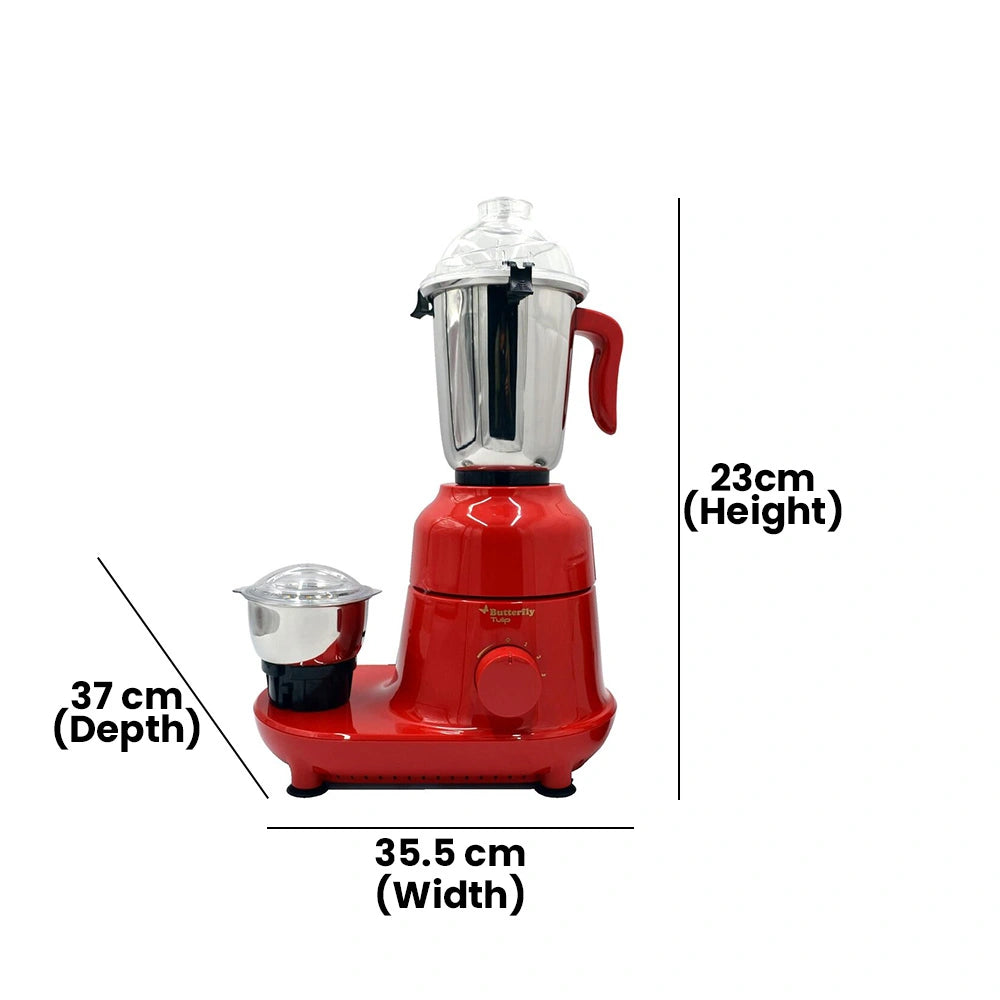 BUTTERFLY BT17449 TULIP MIXER GRINDER - 600W -3 JARS- RED