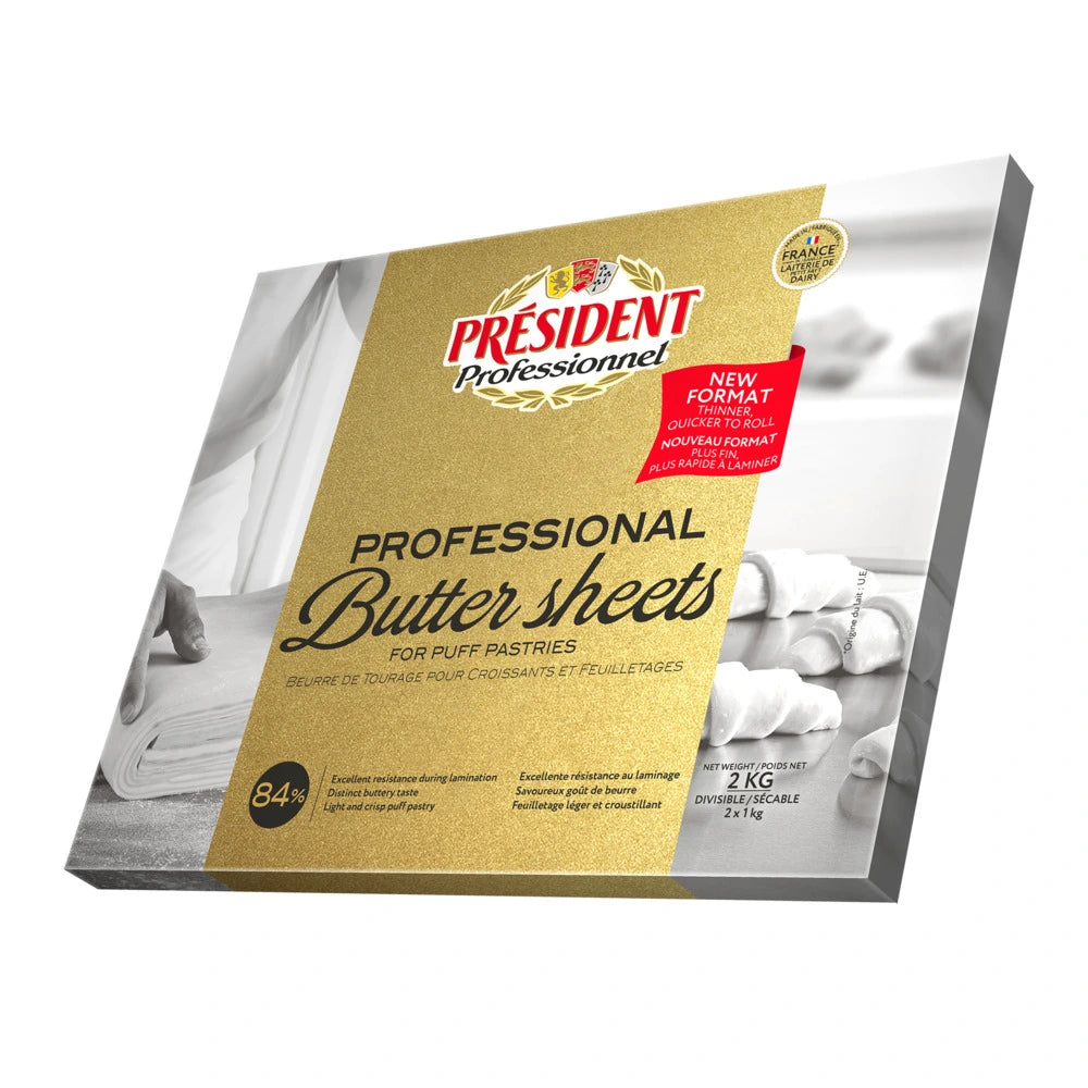 President Croissant Butter Sheet, 2kg x 5 Pcs