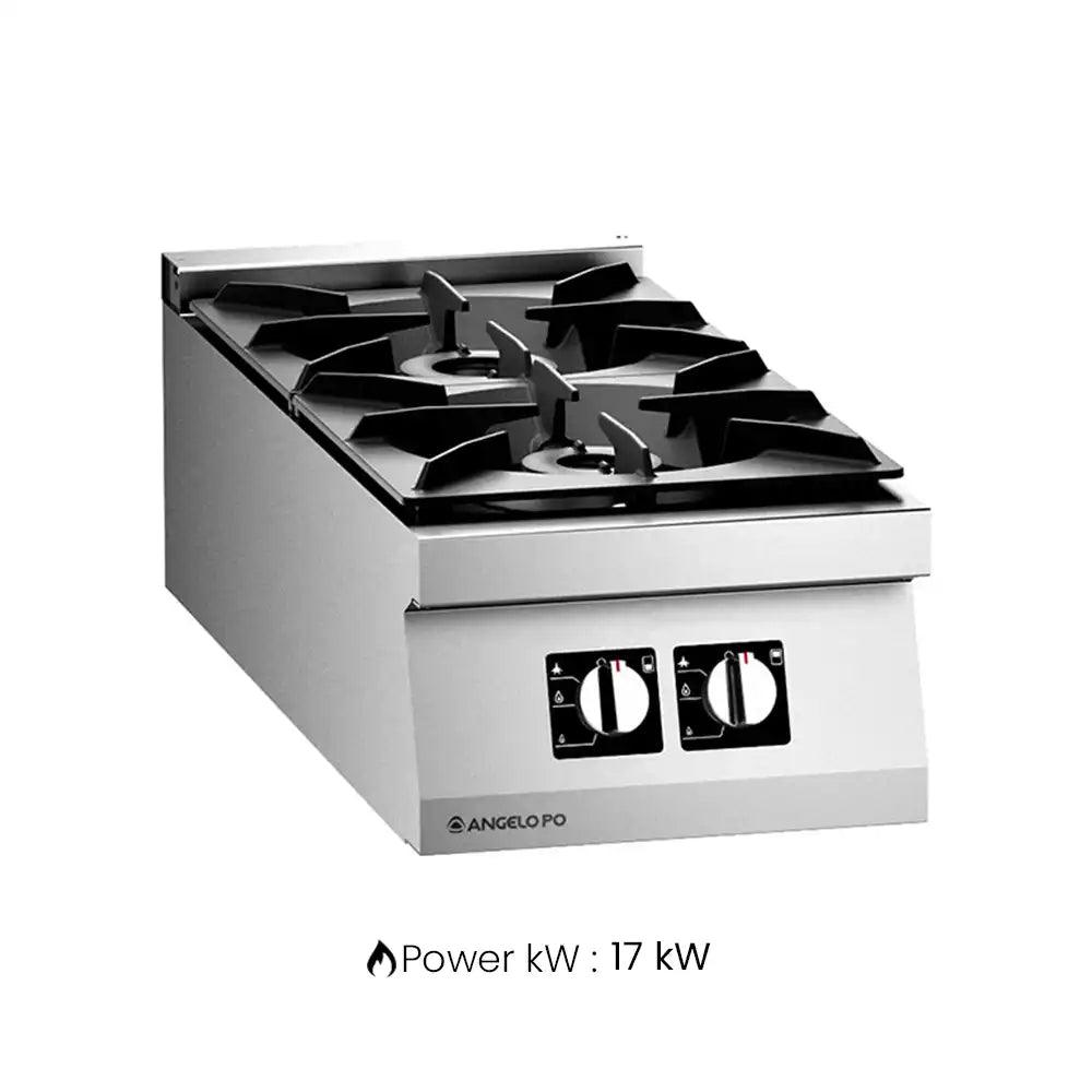 Angelo Po 0N0FAA Gas Cooking Range 2 Burners, Gas power 17 kW, 40 X 92 X 25 cm - HorecaStore