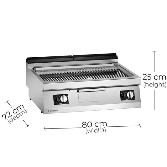 Angelo Po 1S0FT5G Gas Griddle Ribbed Chromium Plate, Gas power 14 kW, 80 X 72 X 25 cm - HorecaStore