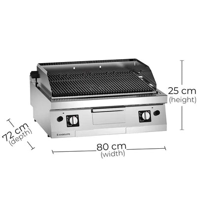 Angelo Po 1S0GRG Gas Chargrill, Gas power 14 kW, 80 X 72 X 25 cm - HorecaStore