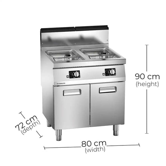 Angelo Po 1S1FR4G2 Wells Gas Fryer, Container Capacity 16+16 Liter, Gas power 33 kW, 80 X 72 X 90 cm - HorecaStore