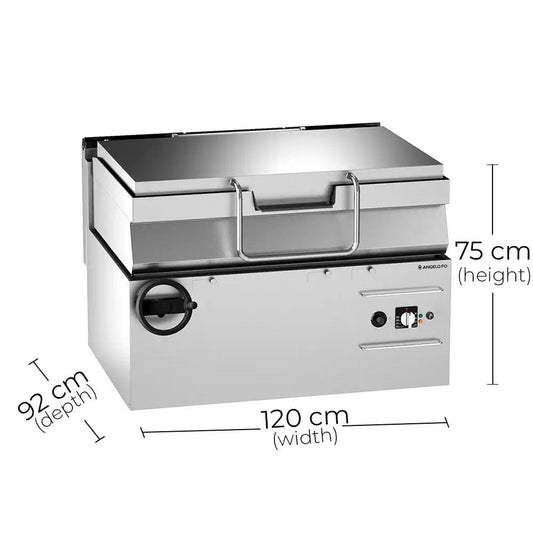 Angelo Po 2N1BR2G Gas Bratt Pan Manual Tilted, Gas power 30 kW, 120 X 92 X 75 cm - HorecaStore