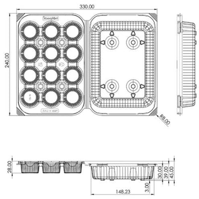 hotpack pet 6 regular muffin tray 250 pcs