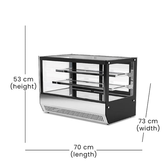 Lava Inox Cake Display Chiller with 2 Shelves, 240 W, 70 x 53 x 73 cm