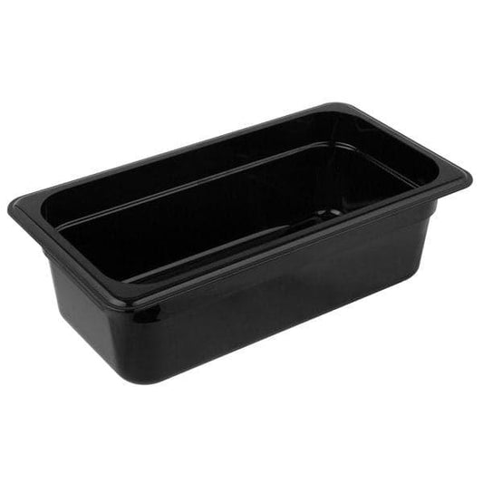 Cambro Camwear 34CW110 Polycarbonate GN 1/3 Food Pan Black Deep 10cm   6/Case