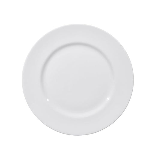 Furtino England Delta 25.5/10" White Porcelain Flat Plate - HorecaStore