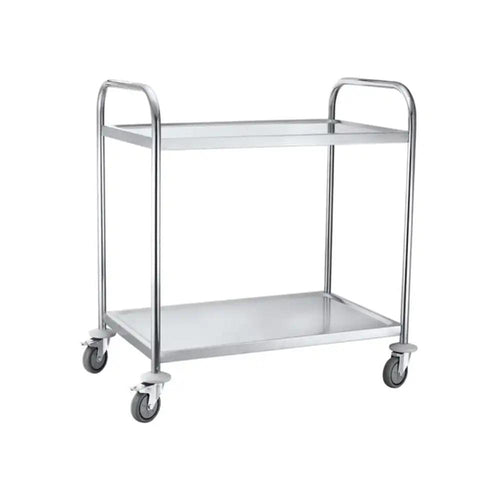 THS 101002 2 Tier Round Tube Service Trolley, 84.5 x 52.5 x 94 cm