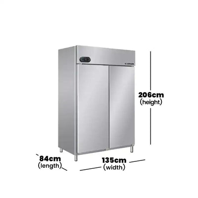 Berjaya BS2FDUF/Z/GN Electric Upright Double Magnetic Door Freezer 1400L, Power 829 - 1082W, 135 X 84 X 206 cm - HorecaStore