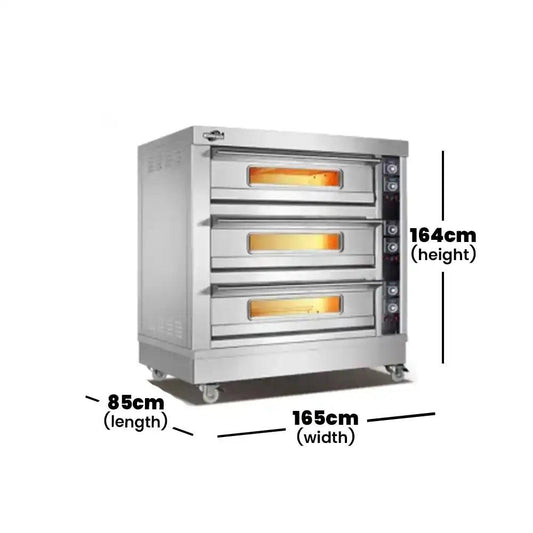 capinox wfc 309d stainless steel electric oven with timer infrared heating mechanism large scale visual glass 3 layers and 9 trays electric power 24 kw 164 x 85 x 165 cm