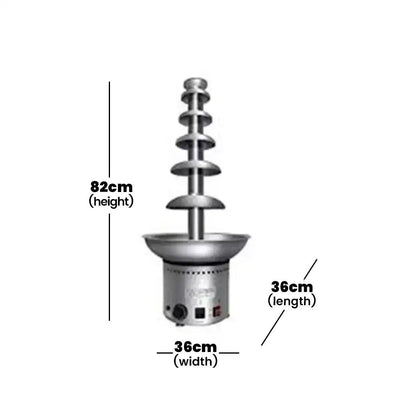 THS D20097 Electric 350W 6-Tier Chocolate Fountain, 36 X 36 X 82 cm - HorecaStore