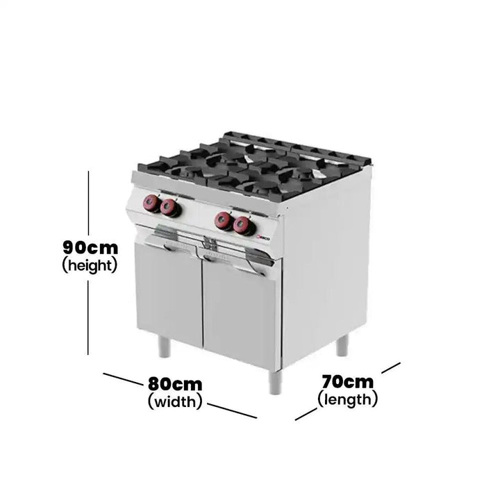 Desco FAG72M00 Gas Range 4 Open Flame Burners With Gas Oven 25 kW   HorecaStore